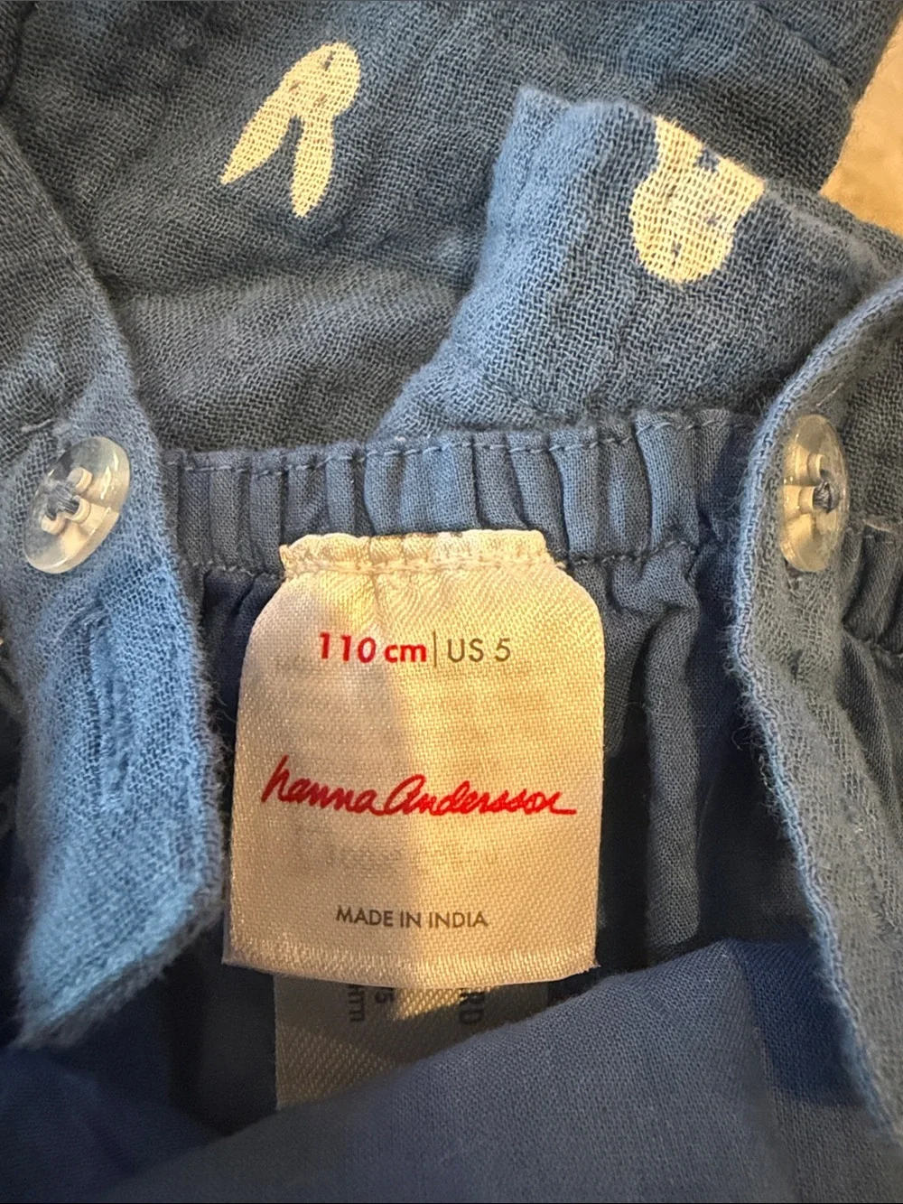 Hanna Andersson Blue Bunny Print Tiered Sundress
